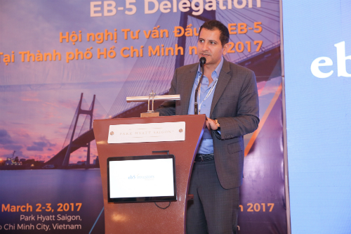 Intro at 2017 Ho Chi Minh EB-5 Delegation Ali Jahangiri speaking at 2017 Ho Chi Minh EB-5 Delegation